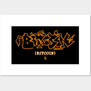 Bitcoin logo graffiti Posters and Art